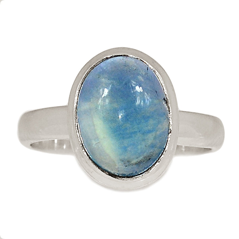 Blue Green Fluorite Cabochon Ring - BGFR9