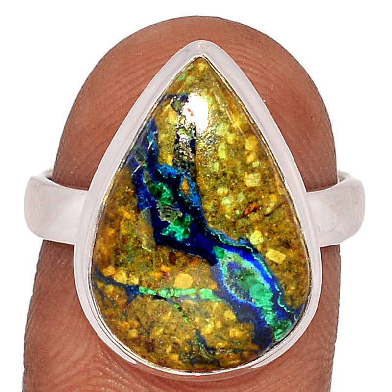 Boulder Azurite In Malachite Ring - BIMR172