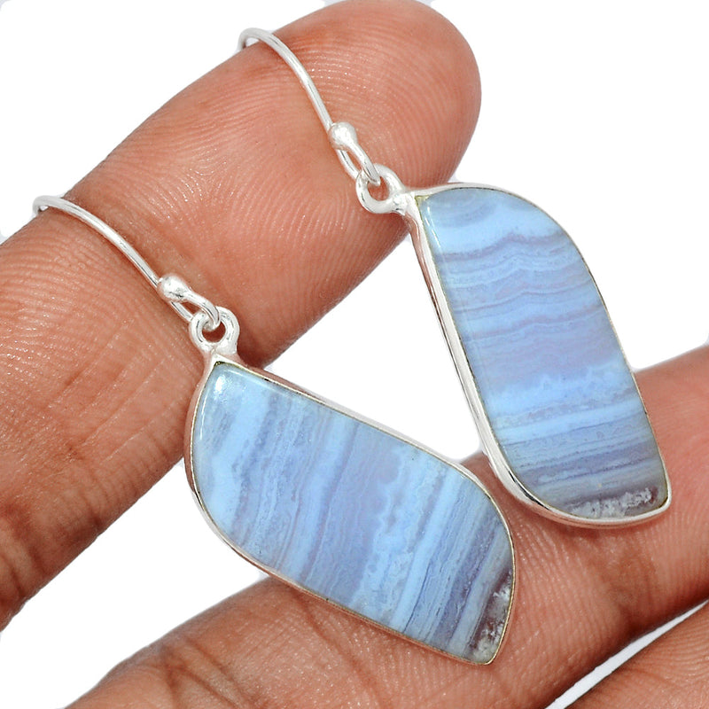 1.7" Blue Lace Agate Earrings - BLAE930