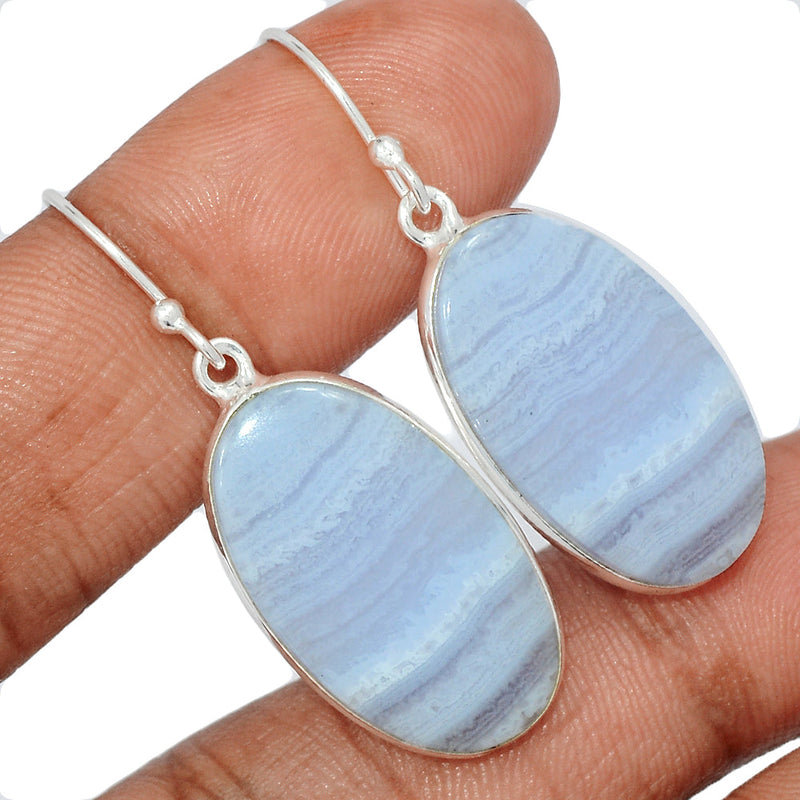 1.6" Blue Lace Agate Earrings - BLAE933