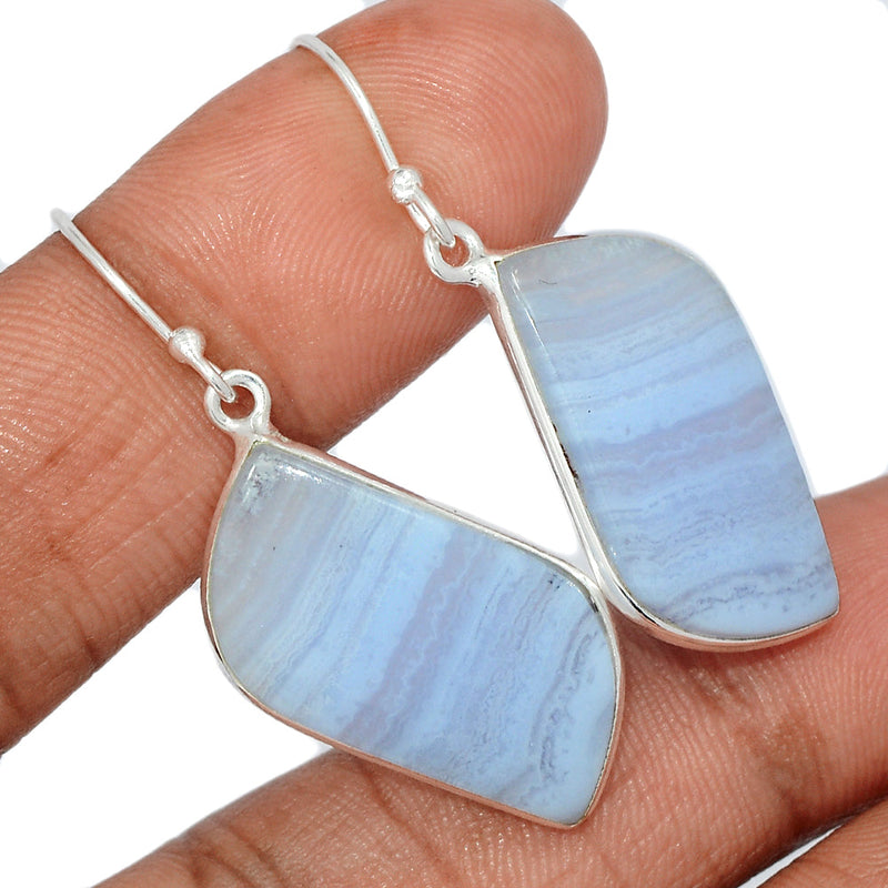 1.7" Blue Lace Agate Earrings - BLAE936