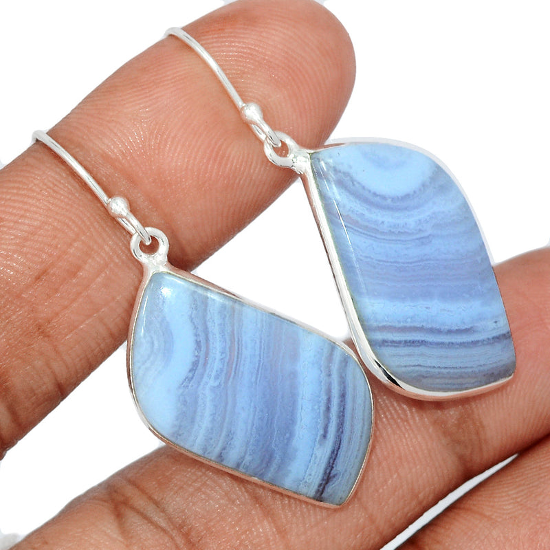 1.7" Blue Lace Agate Earrings - BLAE942