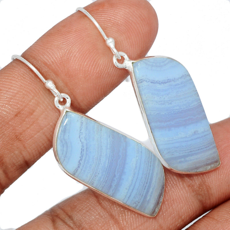 1.7" Blue Lace Agate Earrings - BLAE946