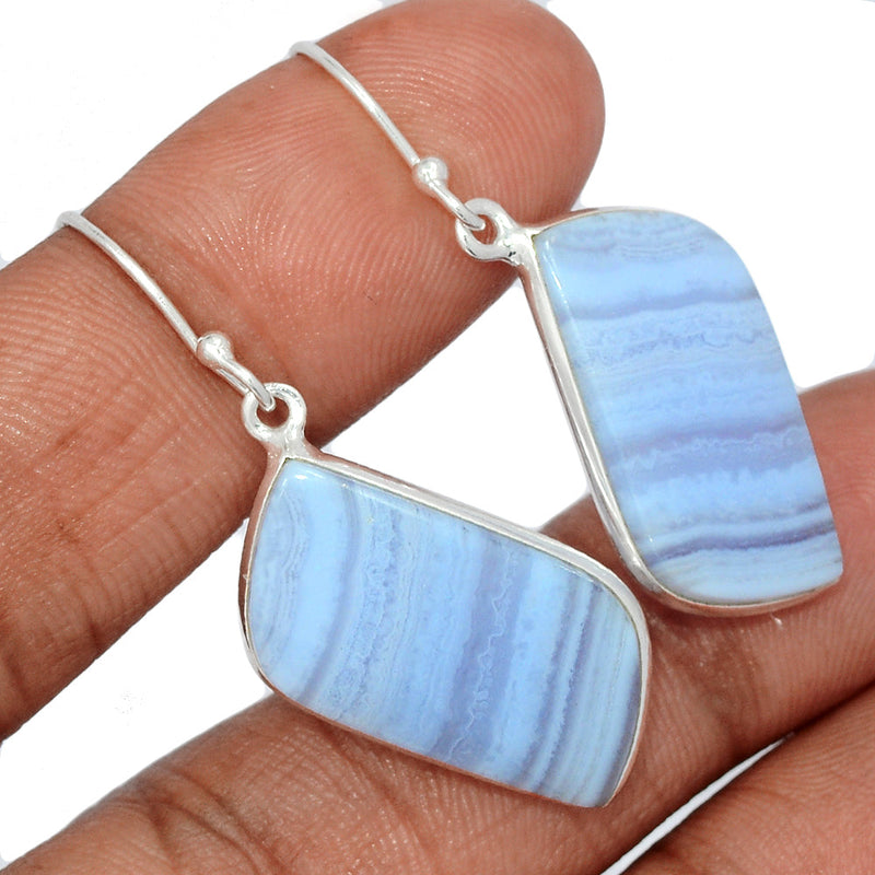 1.7" Blue Lace Agate Earrings - BLAE947