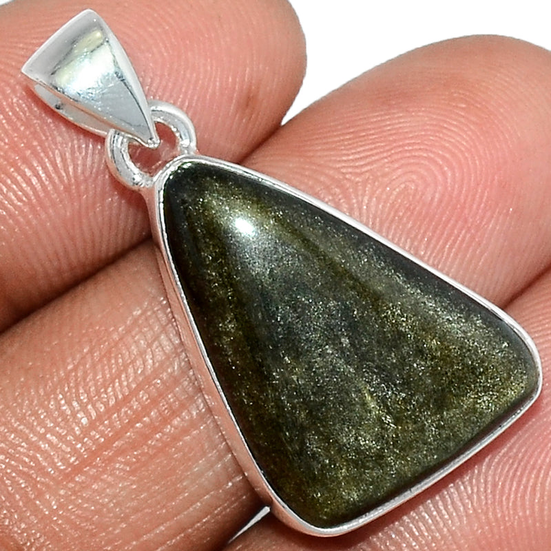 1.2" Silver Obsidian Pendants - BLSP208