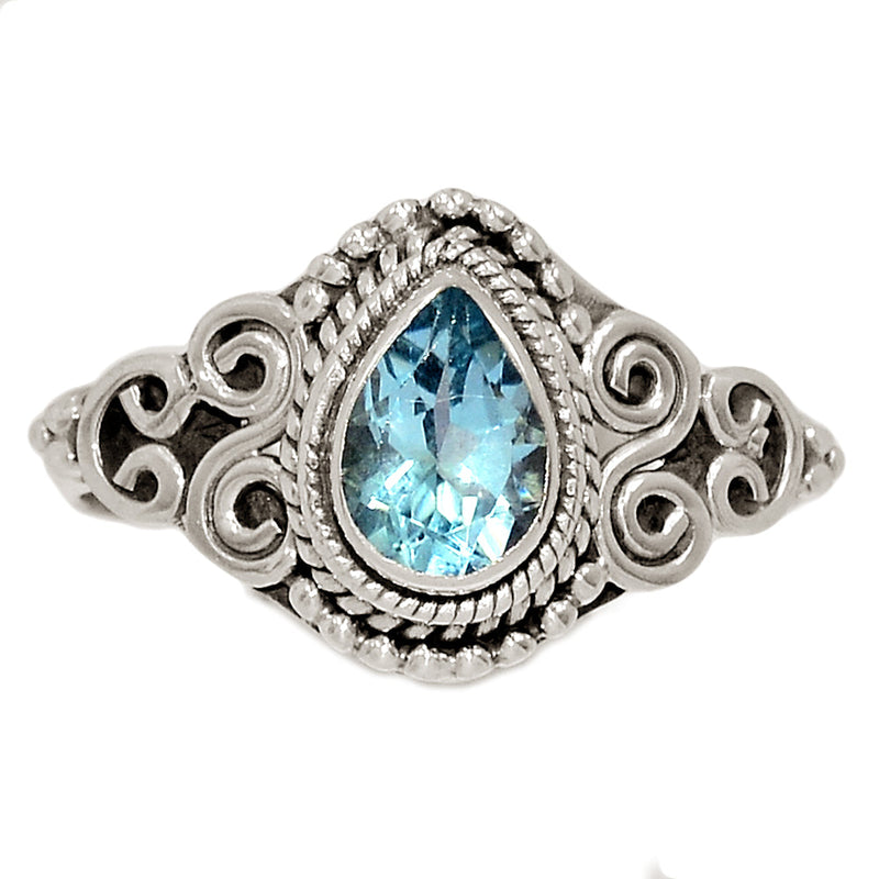 Small Filigree - Blue Topaz Ring - BLTR2385