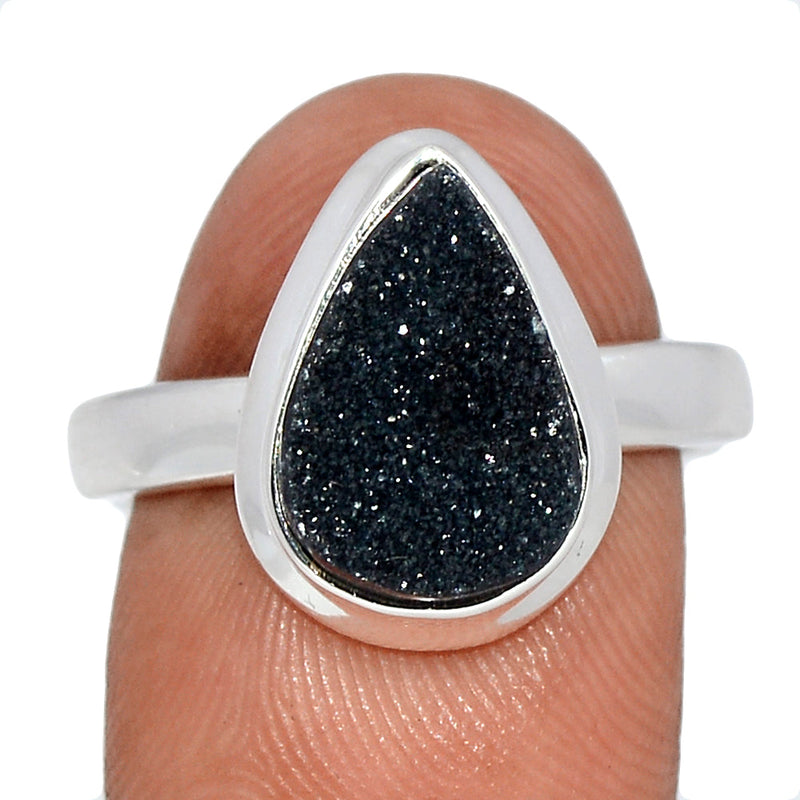 Black Onyx Druzy Ring - BODR518