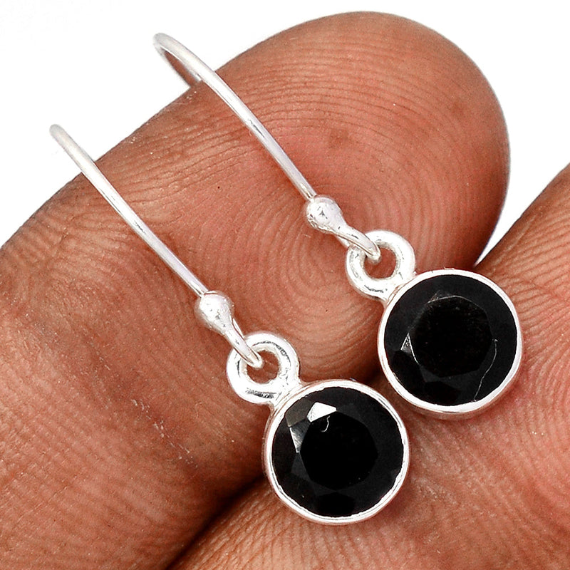 1" Black Onyx Faceted Earrings - BOFE700