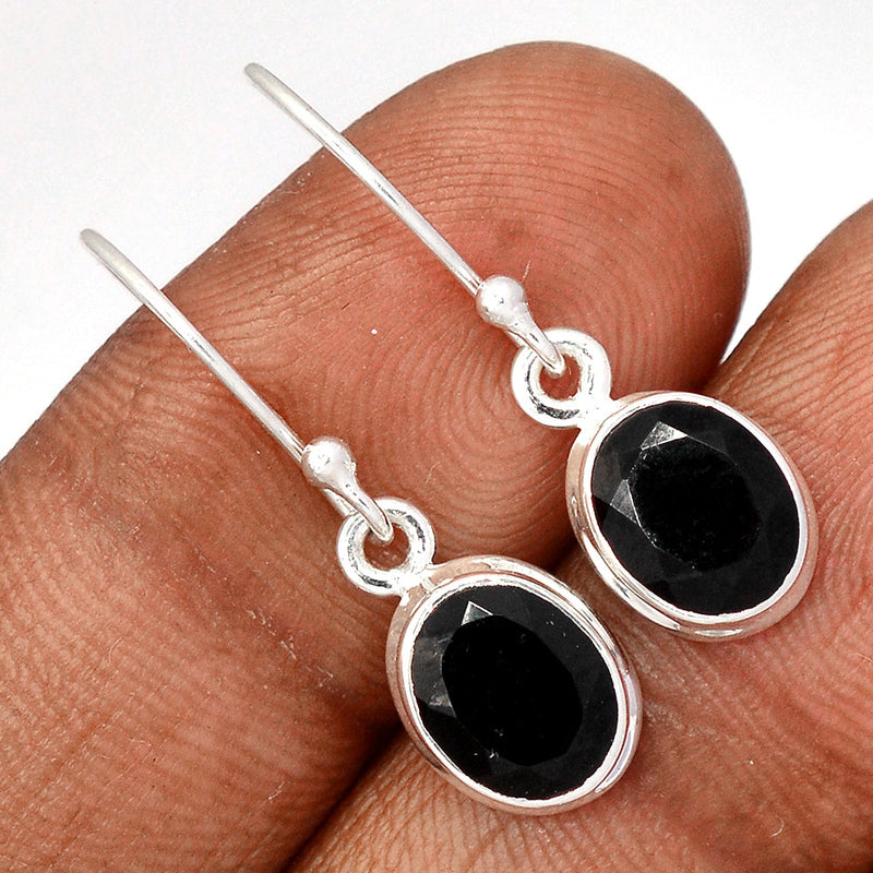 1.1" Black Onyx Faceted Earrings - BOFE708