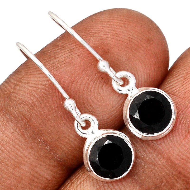 1" Black Onyx Faceted Earrings - BOFE717