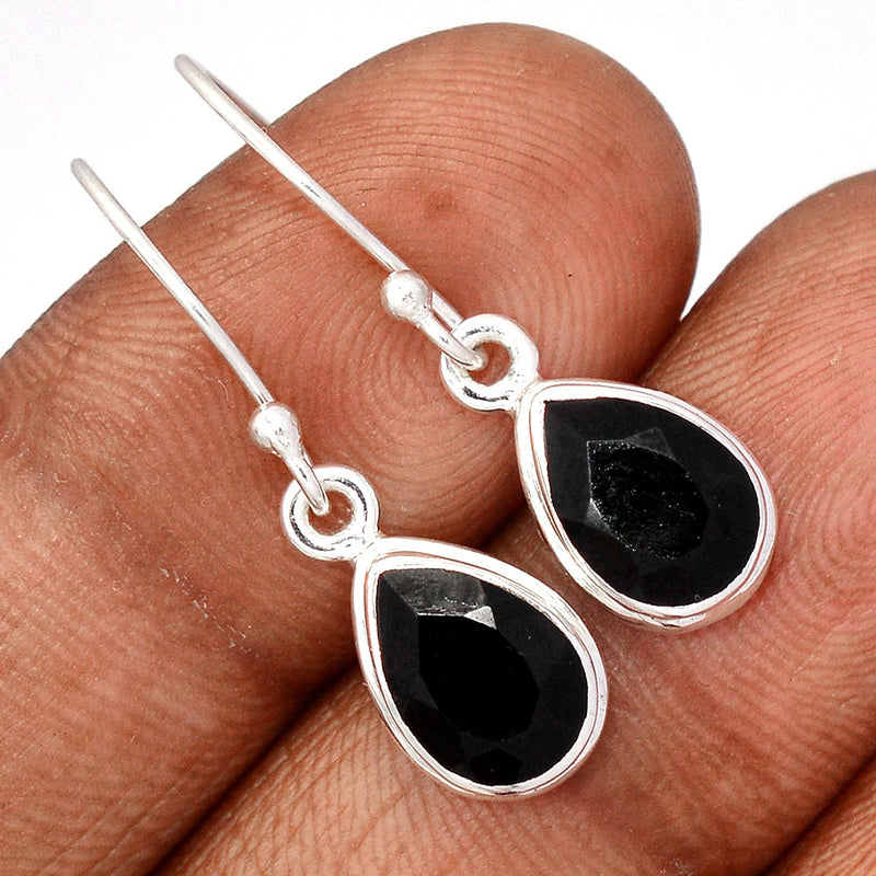 1.1" Black Onyx Faceted Earrings - BOFE722