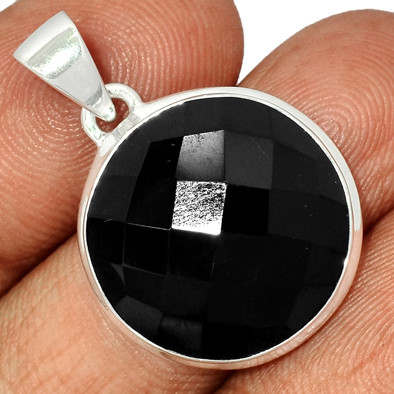 1.2" Black Onyx Faceted Pendants - BOFP1153