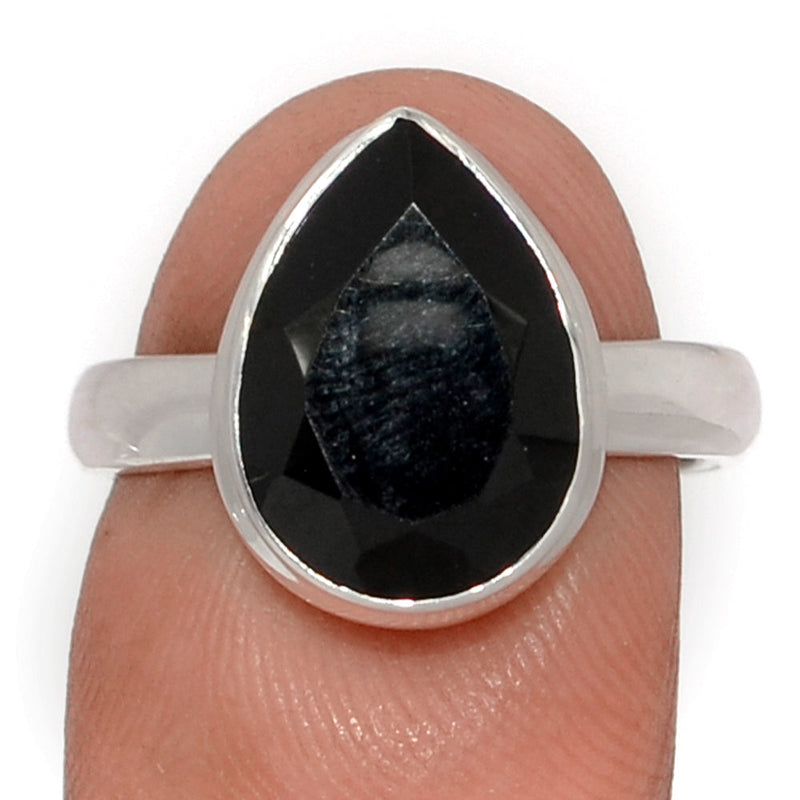 Black Onyx Faceted Ring - BOFR1418