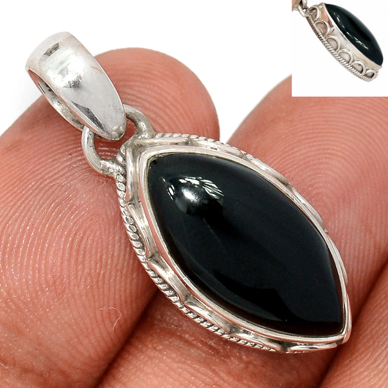 1.5" Fine Filigree - Black Onyx Pendants - BOXP2383