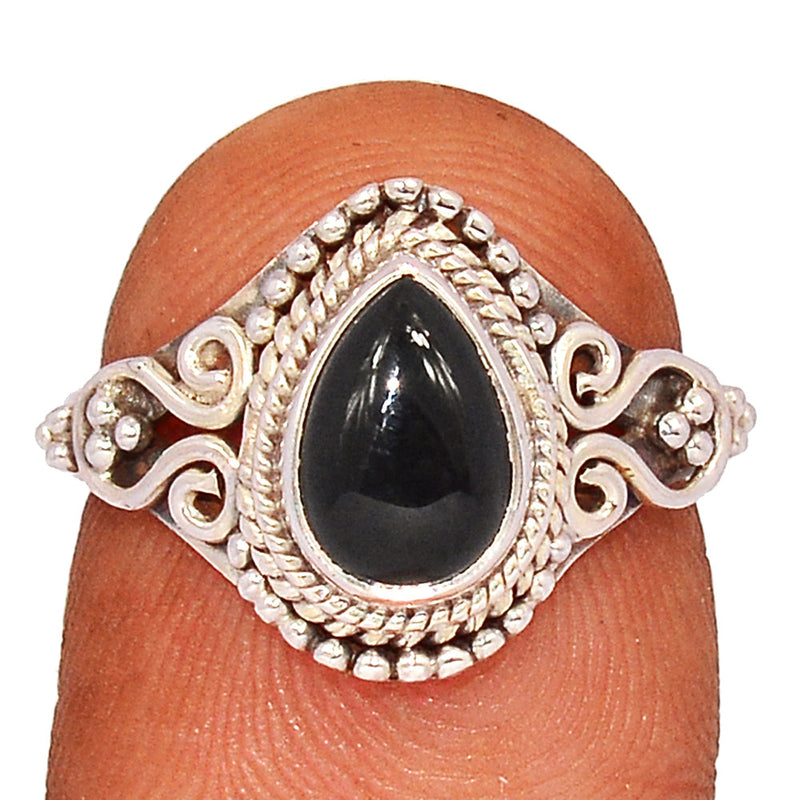 Small Filigree - Black Onyx Ring - BOXR3038