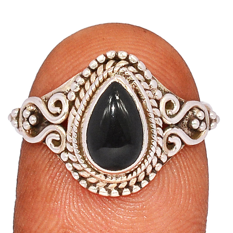 Small Filigree - Black Onyx Ring - BOXR3039