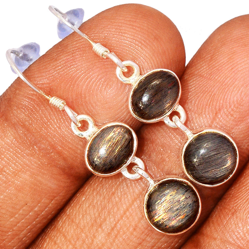 1.5" Black Sunstone Earrings - BSNE134