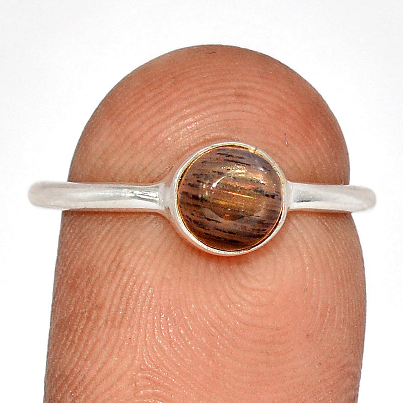 Small Plain - Black Sunstone Ring - BSNR486