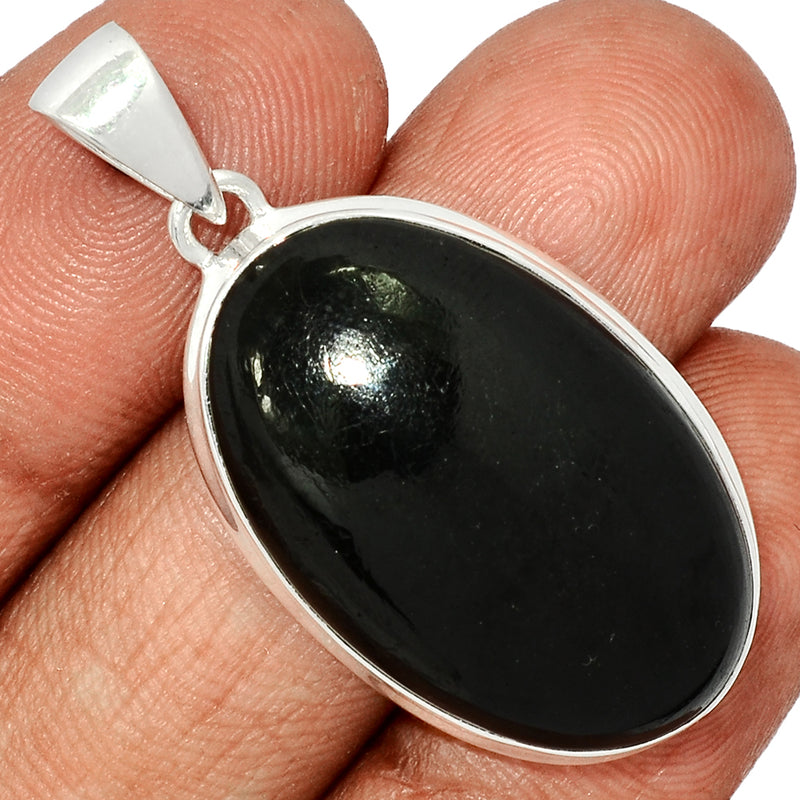 1.7" Black Tourmaline Cabochon Pendants - BTCP27