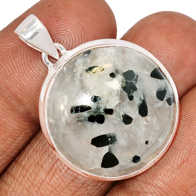 1.5" Black Tourmaline In Quartz Pendants - BTQP103