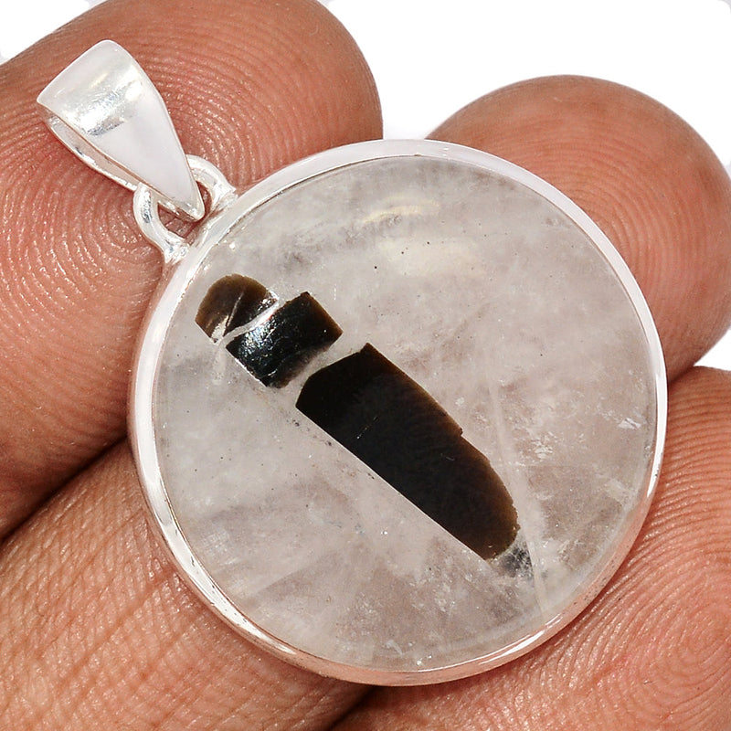 1.5" Black Tourmaline In Quartz Pendants - BTQP87