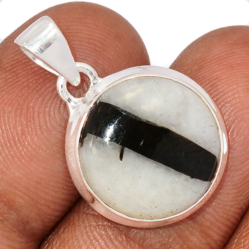 1.1" Black Tourmaline In Quartz Pendants - BTQP93