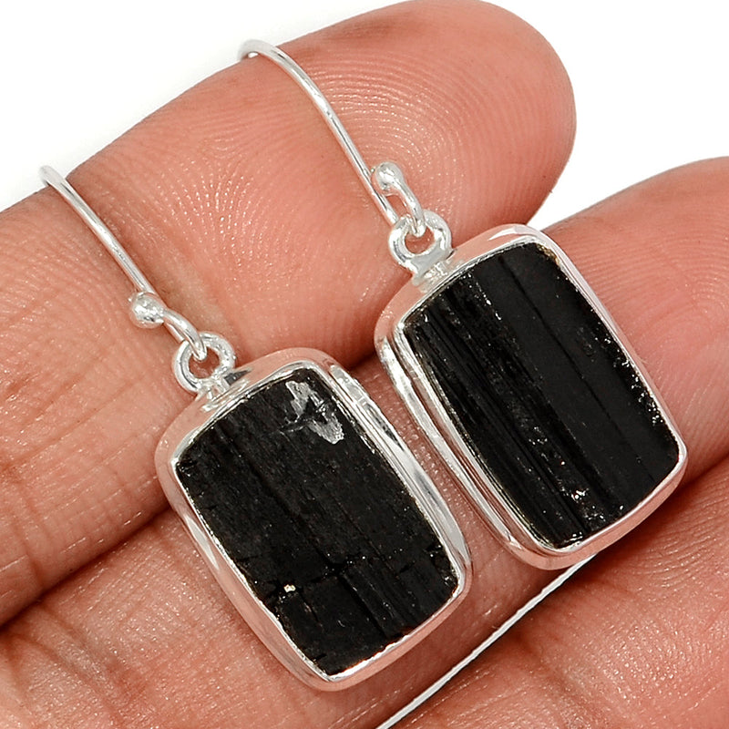 1.3" Black Tourmaline Rough Earrings - BTRE483