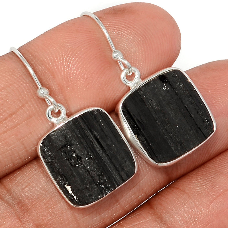 1.2" Black Tourmaline Rough Earrings - BTRE484