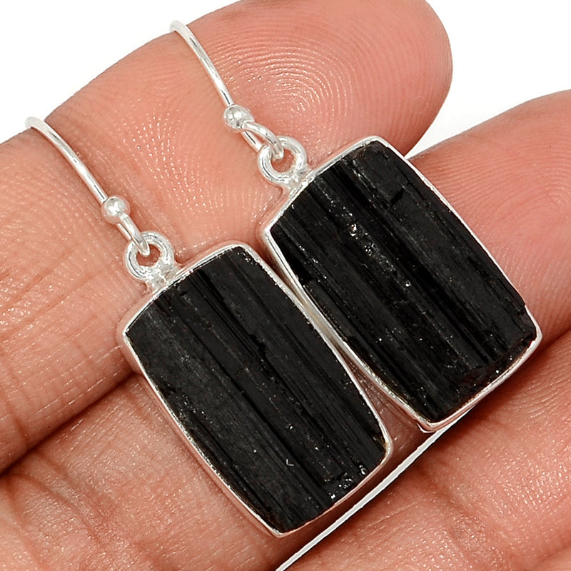 1.3" Black Tourmaline Rough Earrings - BTRE485