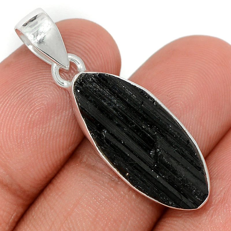 1.5" Black Tourmaline Rough Pendants - BTRP1976