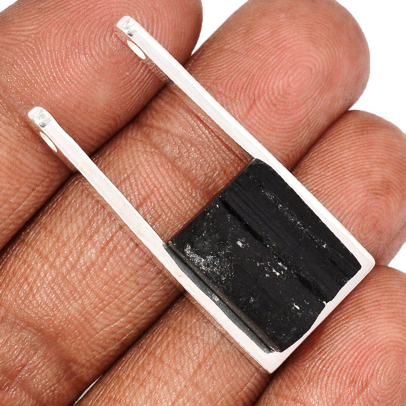 1.8" Black Tourmaline Rough Pendants - BTRP2003