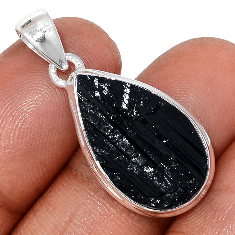 1.3" Black Tourmaline Rough Pendants - BTRP2011