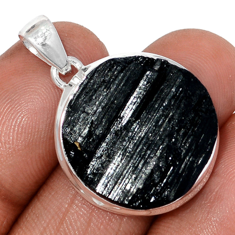 1.3" Black Tourmaline Rough Pendants - BTRP2018