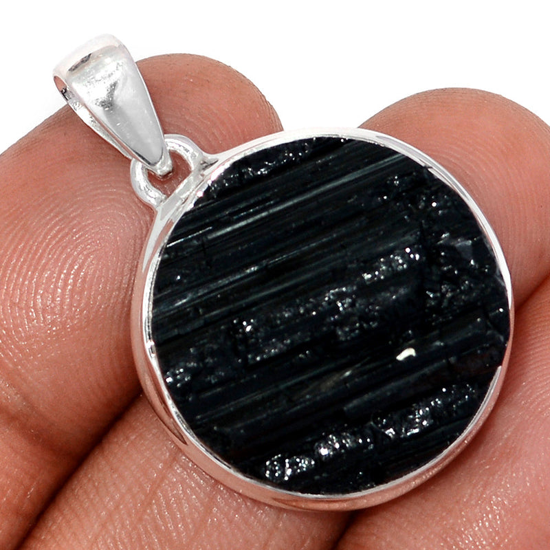 1.3" Black Tourmaline Rough Pendants - BTRP2024