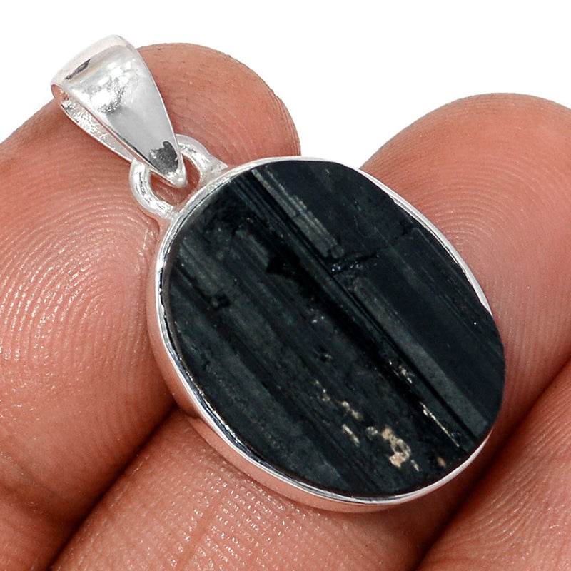 1.2" Black Tourmaline Rough Pendants - BTRP2025