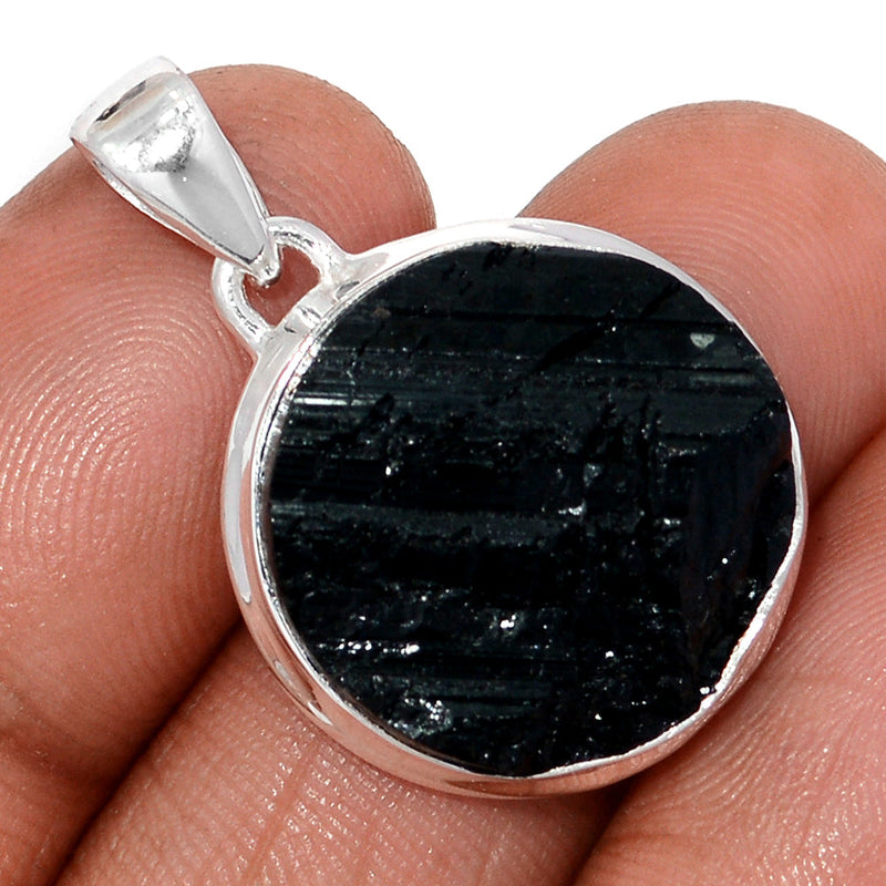 1.2" Black Tourmaline Rough Pendants - BTRP2027