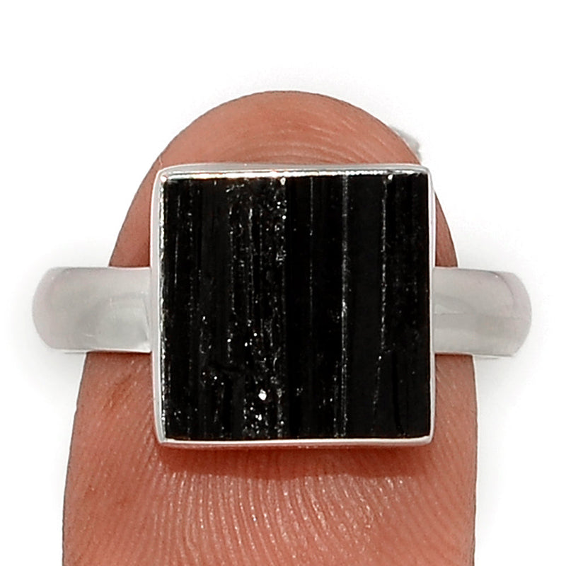 Black Tourmaline Rough Ring - BTRR1455