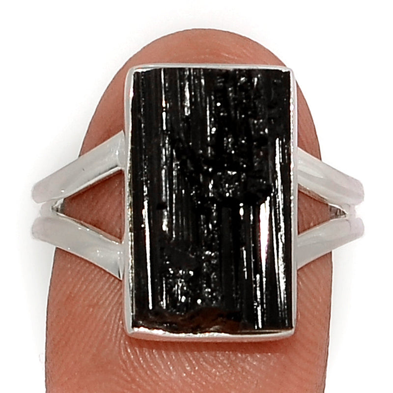 Black Tourmaline Rough Ring - BTRR1457