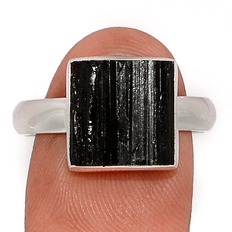 Black Tourmaline Rough Ring - BTRR1459