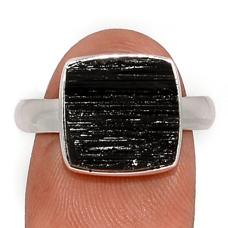 Black Tourmaline Rough Ring - BTRR1460