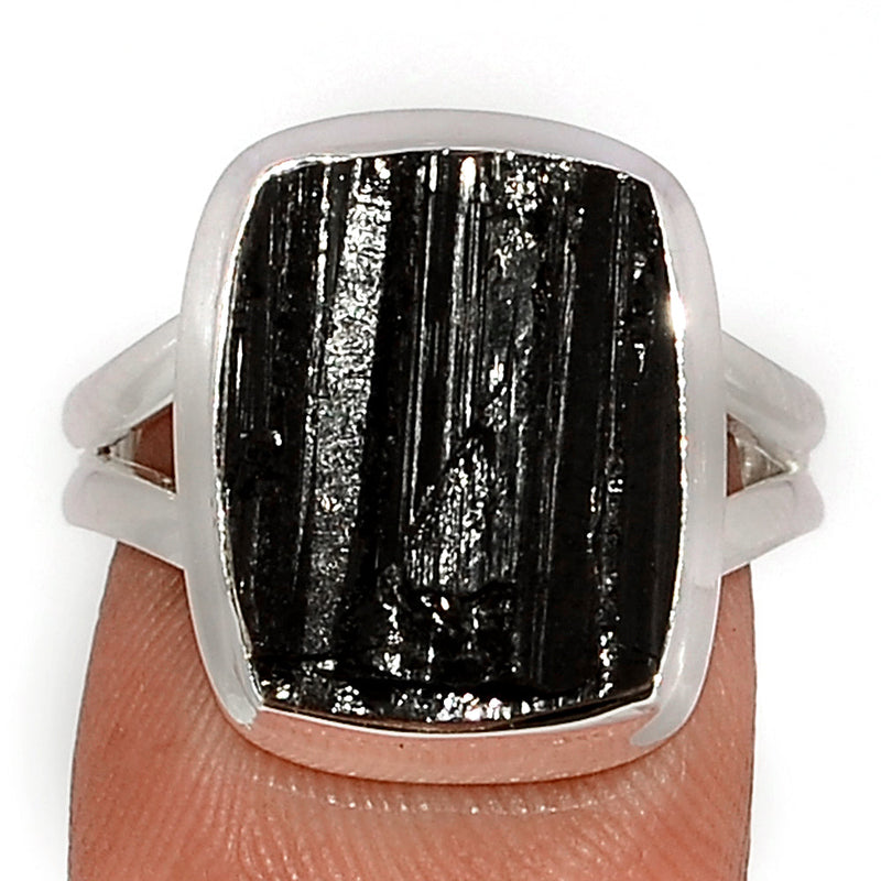 Black Tourmaline Rough Ring - BTRR1461