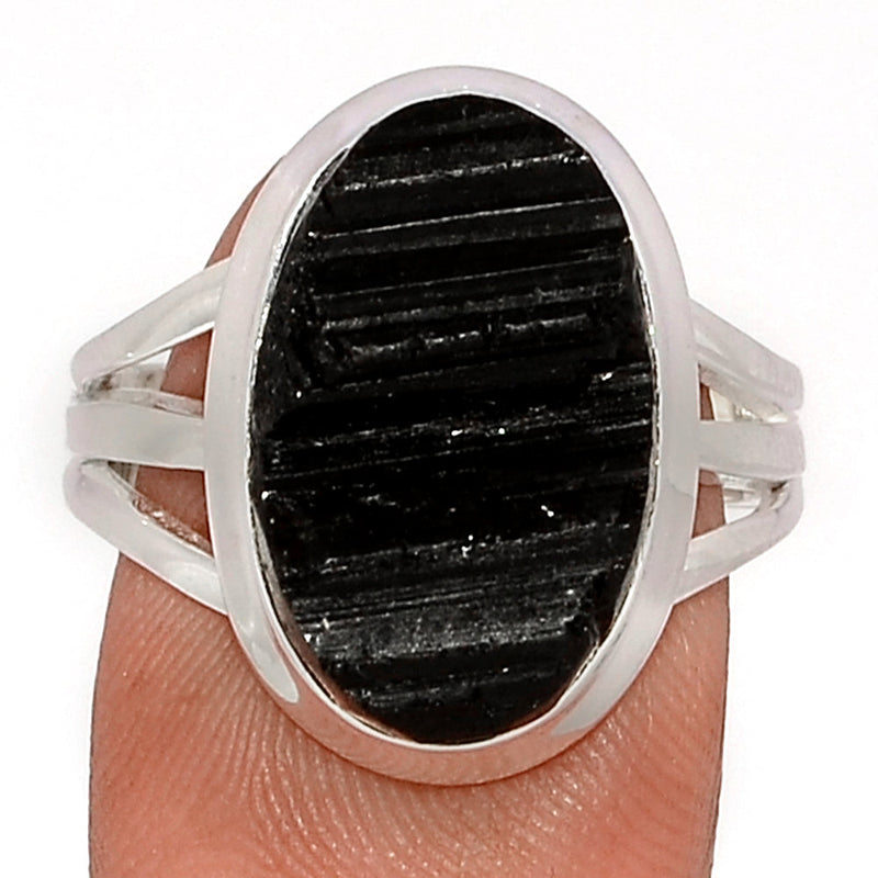 Black Tourmaline Rough Ring - BTRR1463