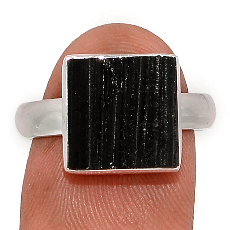 Black Tourmaline Rough Ring - BTRR1464