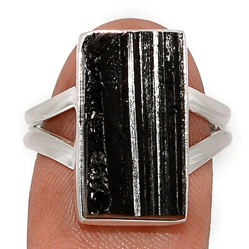 Black Tourmaline Rough Ring - BTRR1465