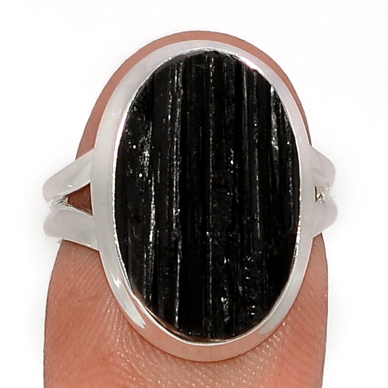 Black Tourmaline Rough Ring - BTRR1467