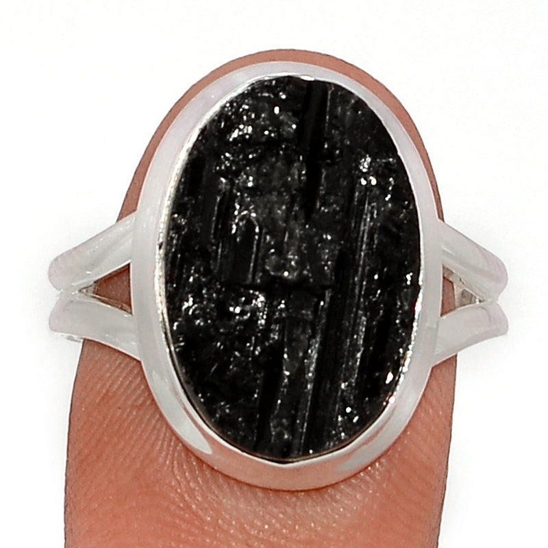 Black Tourmaline Rough Ring - BTRR1470