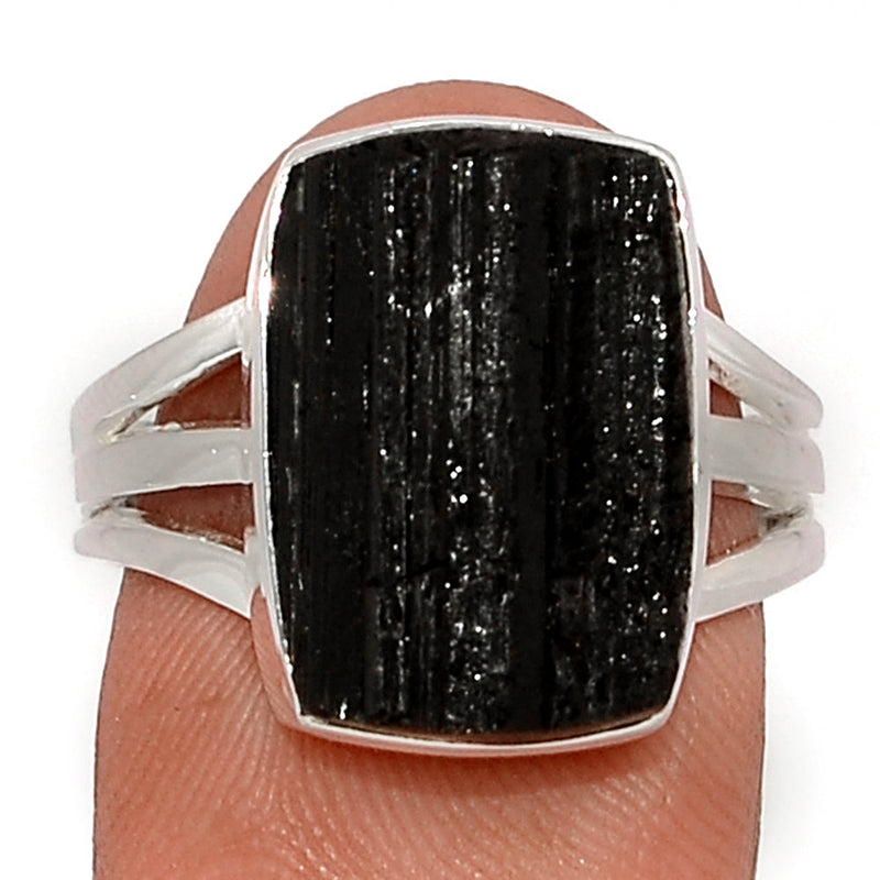 Black Tourmaline Rough Ring - BTRR1472