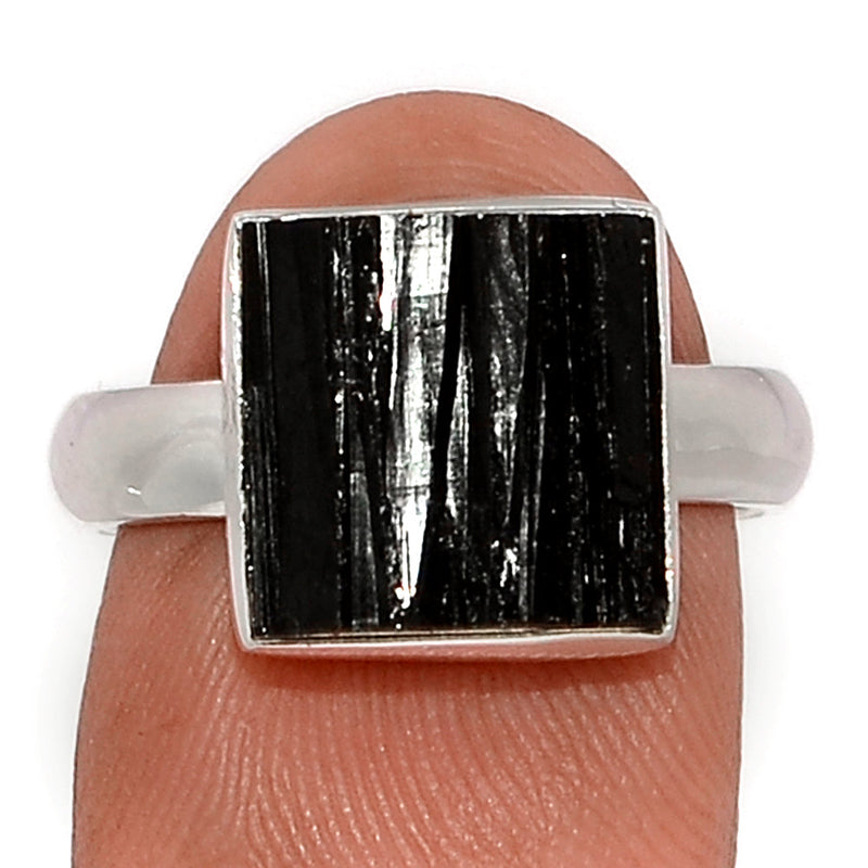 Black Tourmaline Rough Ring - BTRR1473