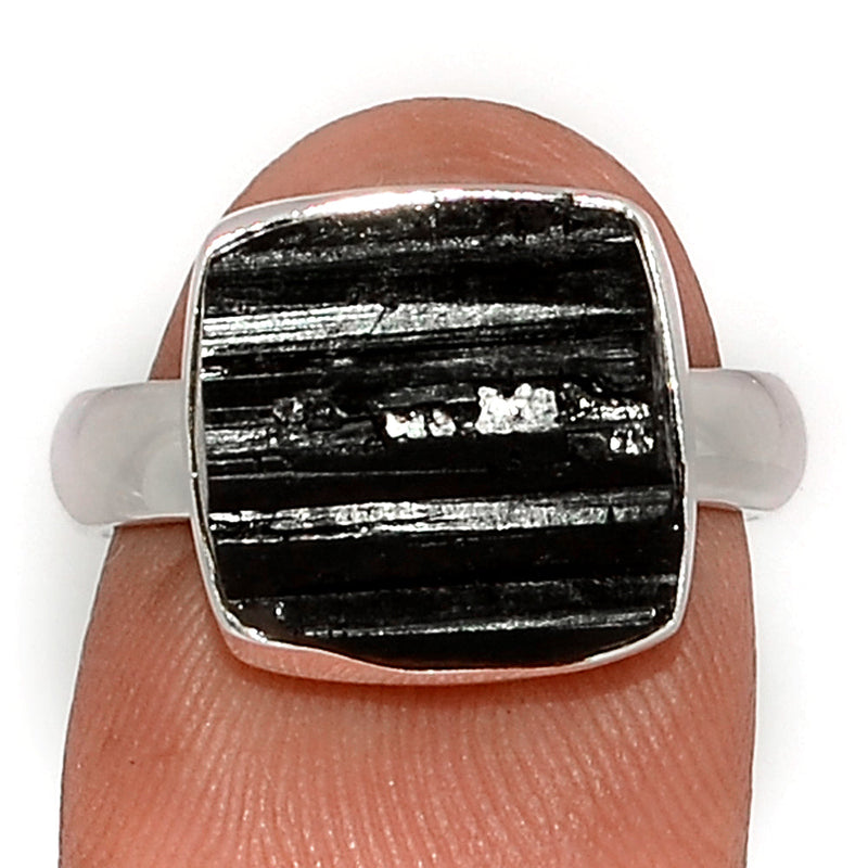 Black Tourmaline Rough Ring - BTRR1474