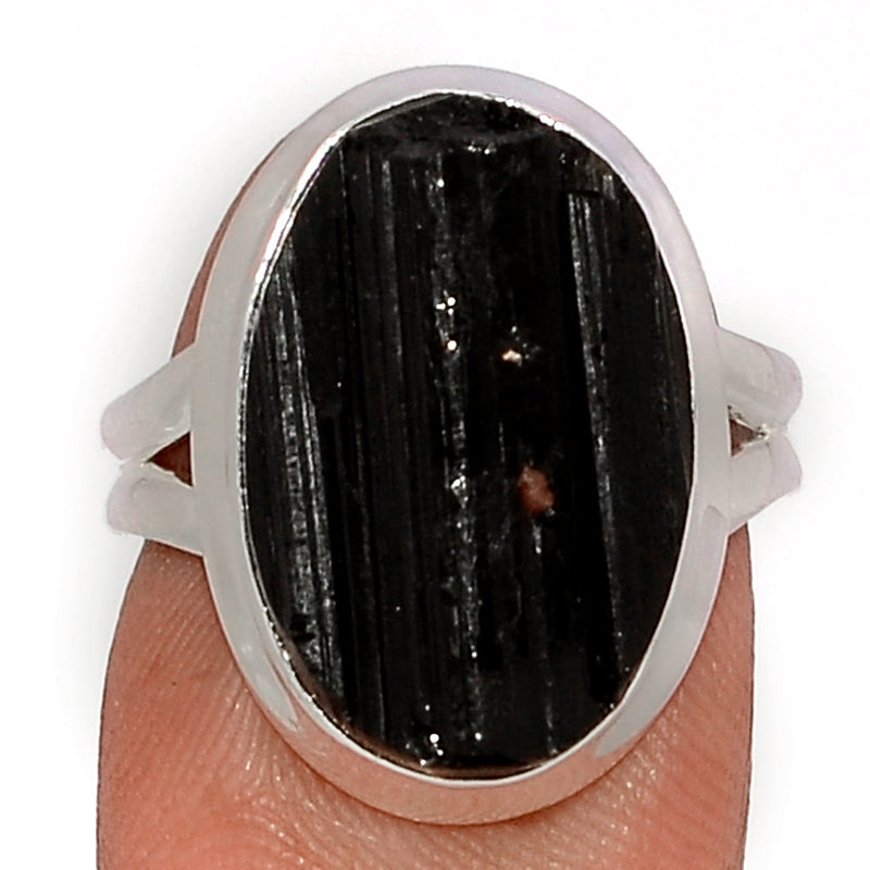 Black Tourmaline Rough Ring - BTRR1475